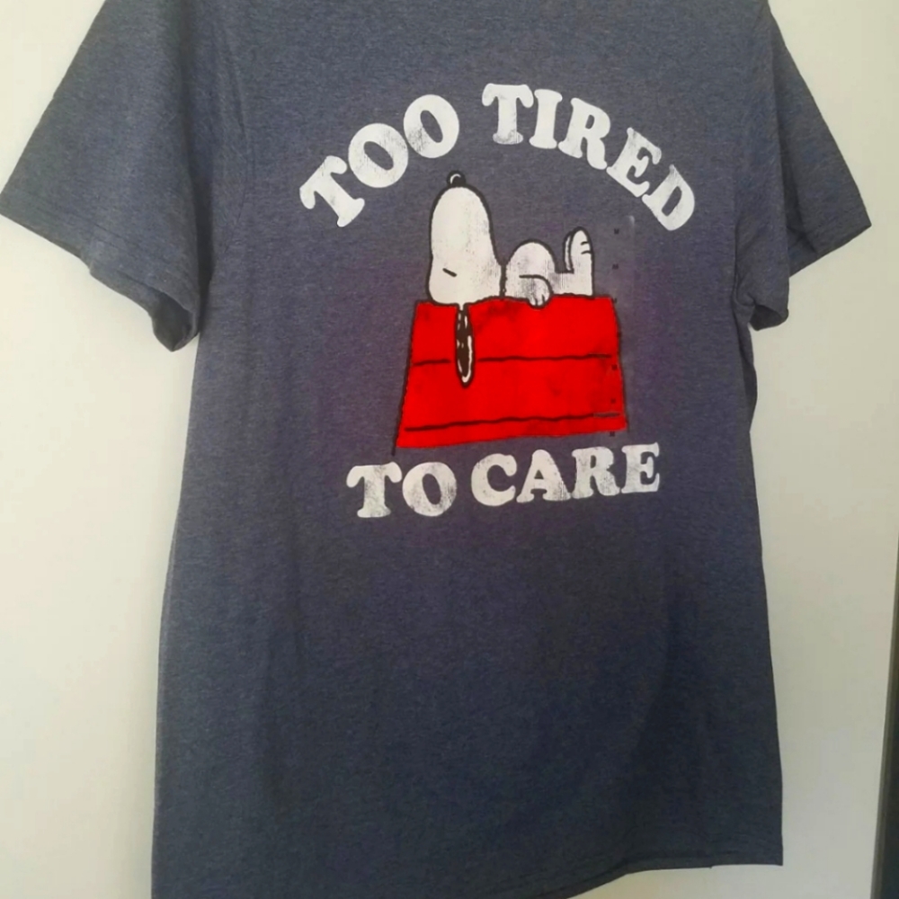 Snoopy Too Tired to care shirt